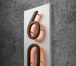 Floating Clear Horizontal LED Sign And Doorbell